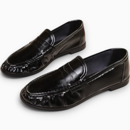 Mocassin velours femme à volants, silhouette plate et confortable pour le quotidien