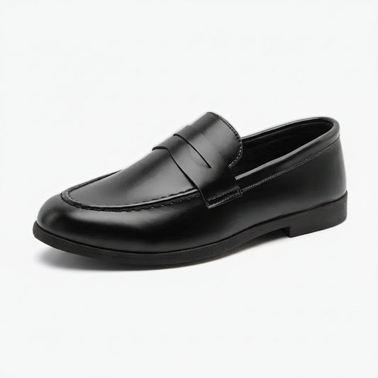 Mocassin wide fit en cuir noir avec coupe généreuse épousant parfaitement le pied