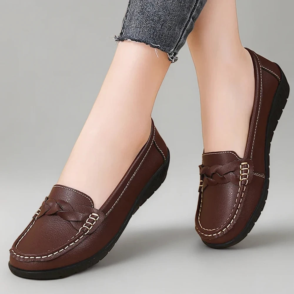 Mocassins chunky pour femme en noir profond, confort sans contrainte