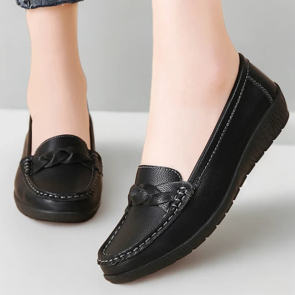 Paire de mocassins chunky femme bicolore, styles urbains