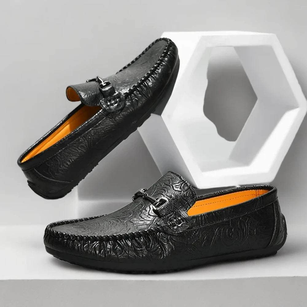 Mocassins noirs enfilables, modèle classique homme facile à vivre