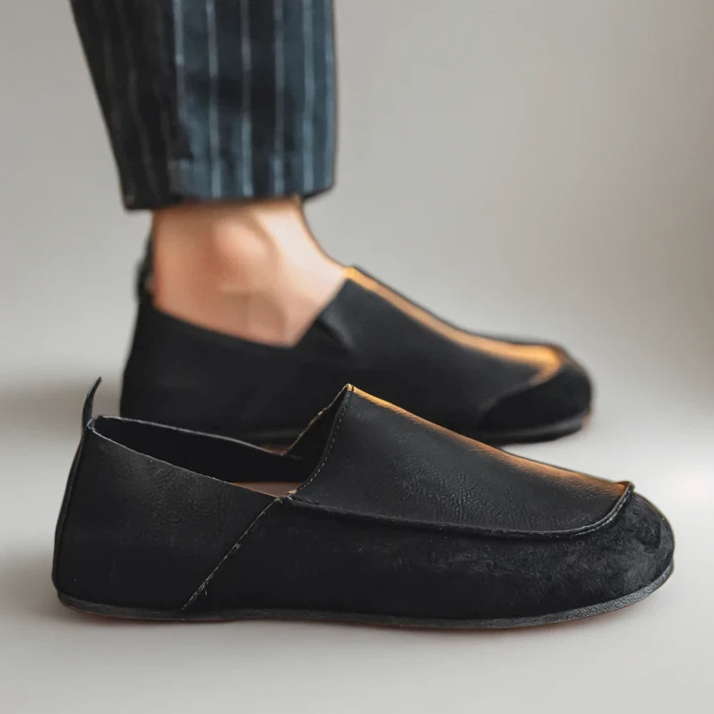 Mocassins cloutés homme textile respirant avec semelle épaisse renforcée