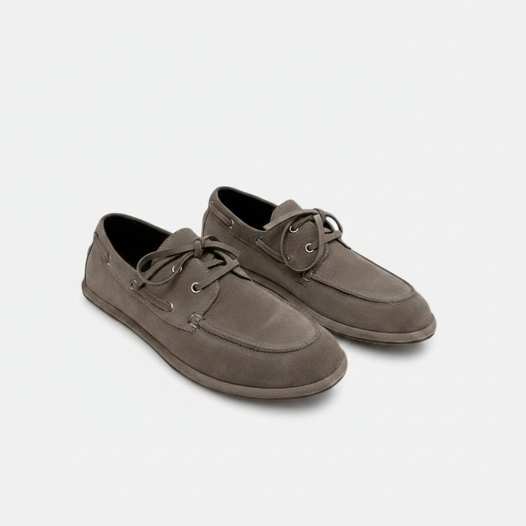 Mocassins en daim noir avec bout rond Mary Jane élégant et intemporel