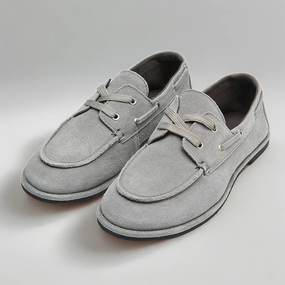 Semelle flexible mocassin daim noir, confort toute la journée