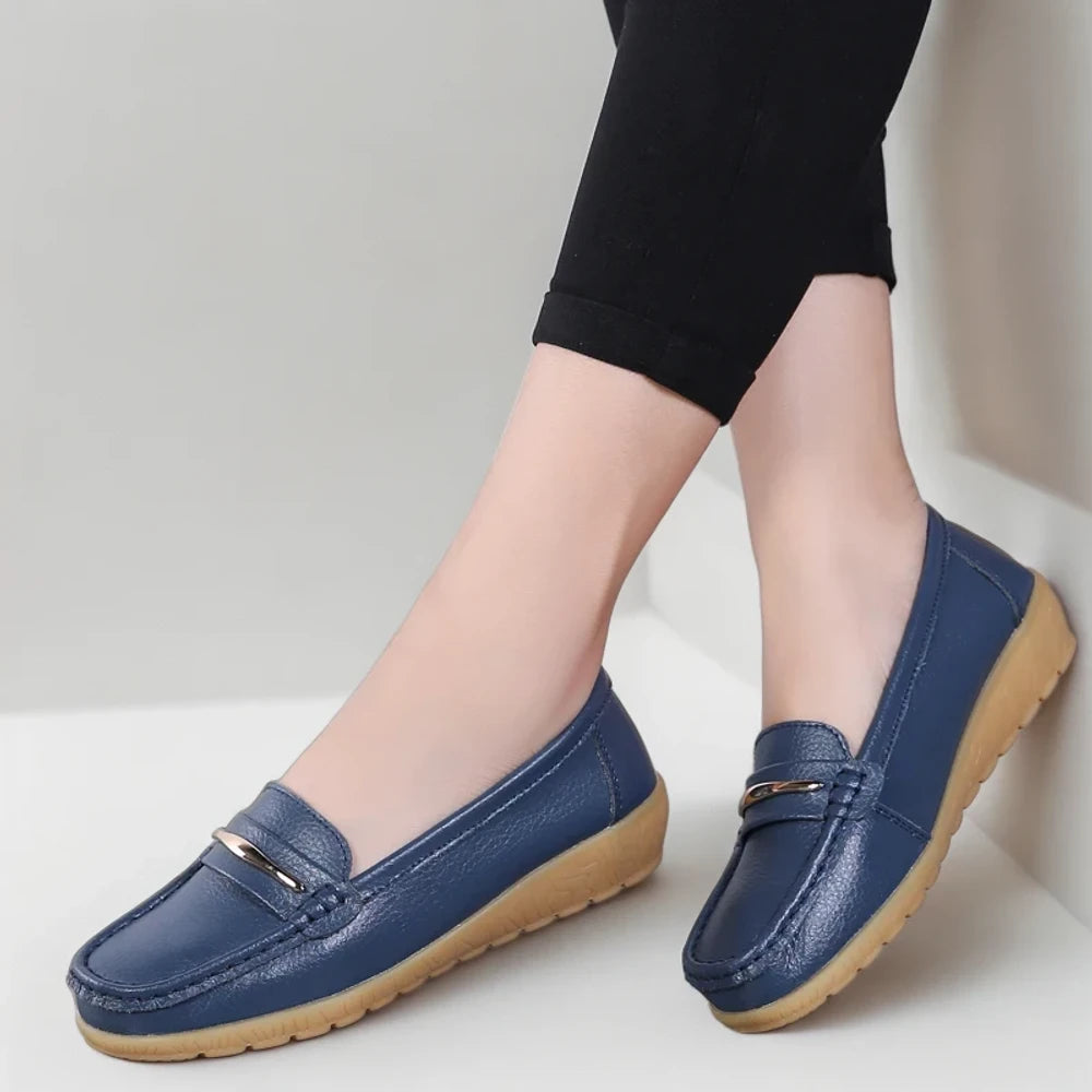 Semelle intérieure mocassin noir pailleté femme ergonomique