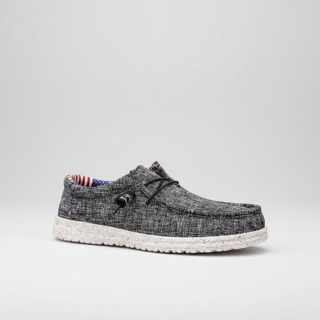 Mocassins plats en toile légère, style bateau décontracté pour homme