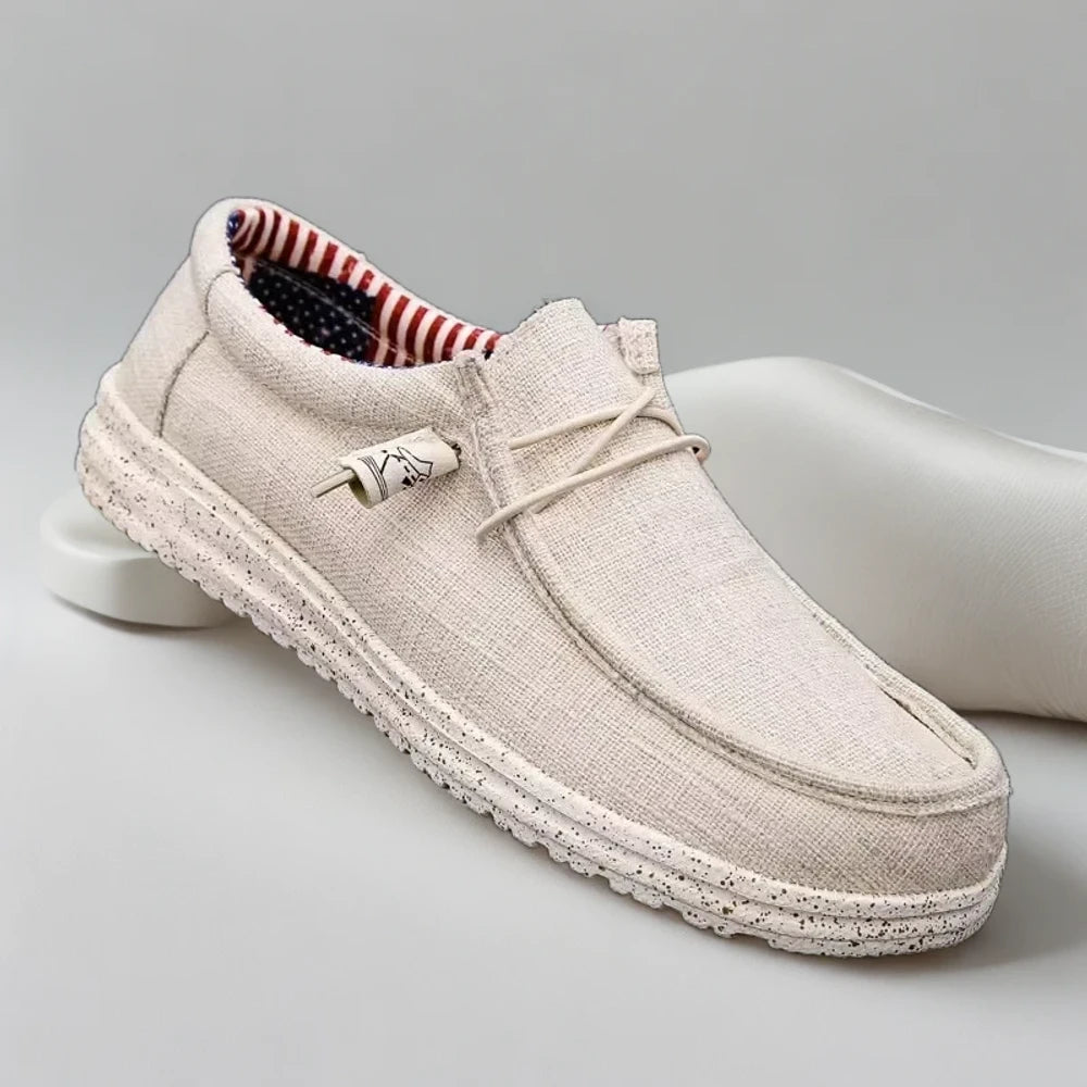 Mocassins plats en toile disponibles en plusieurs coloris naturels