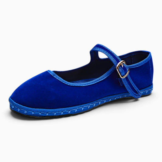 Mocassins roses en velours doux pour femme, bout rond confortable