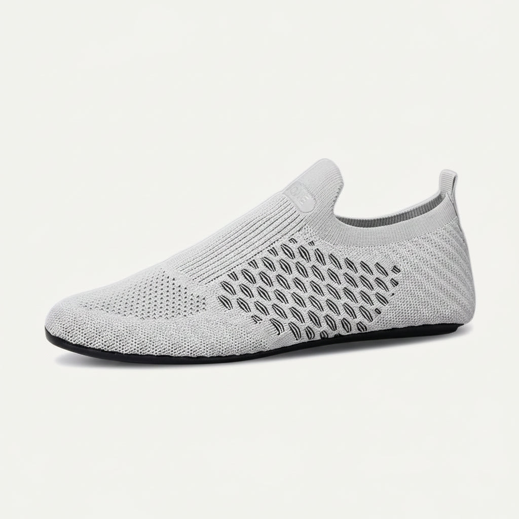 Patin mocassin homme gris souple et respirant pour marche quotidienne