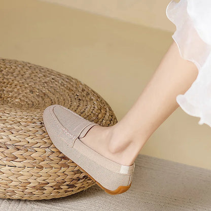 Mocassin femme sans talons, coloris Beige