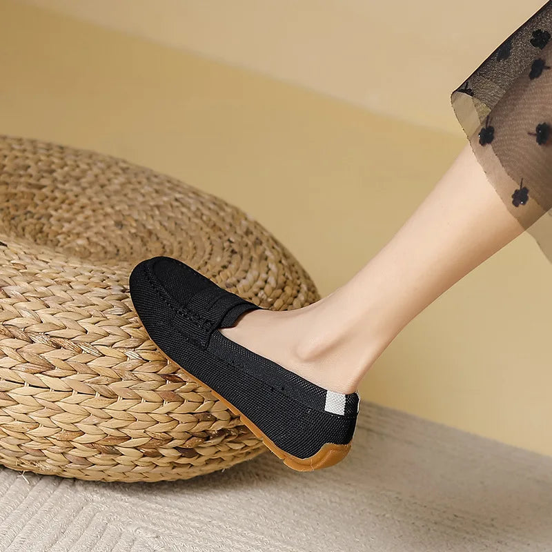 Mocassin femme sans talons, coloris Noir