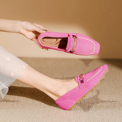 Mocassin femme sans talons, coloris Fuchsia