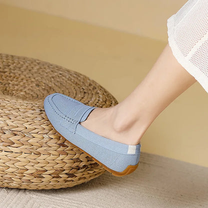 Mocassin femme sans talons, coloris Bleu ciel