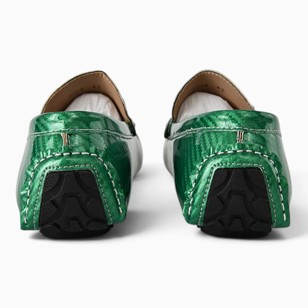 Mocassin vert homme élégant pour tenue décontractée chic en soirée