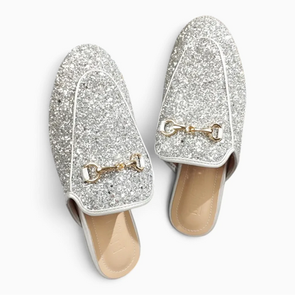 Vavin – Mocassin fourrure femme — Argenté