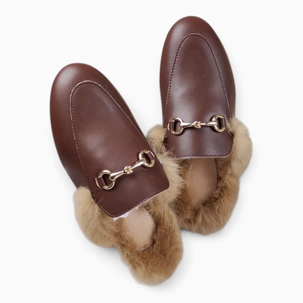 Vavin – Mocassin fourrure femme — Marron